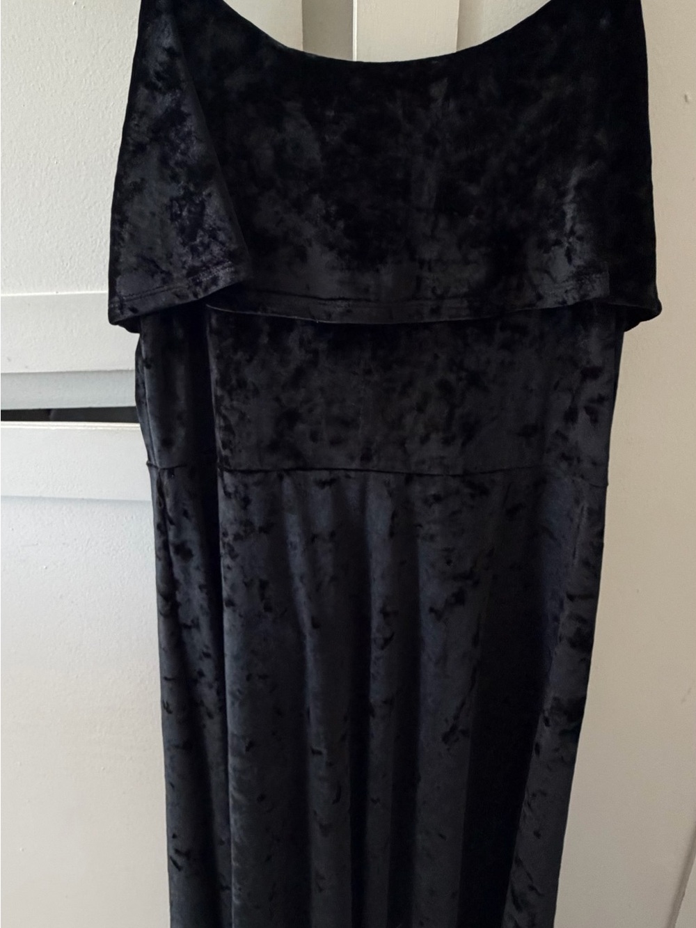 Who What Wear Black Velvet Long Sleeveless Dress Size Large